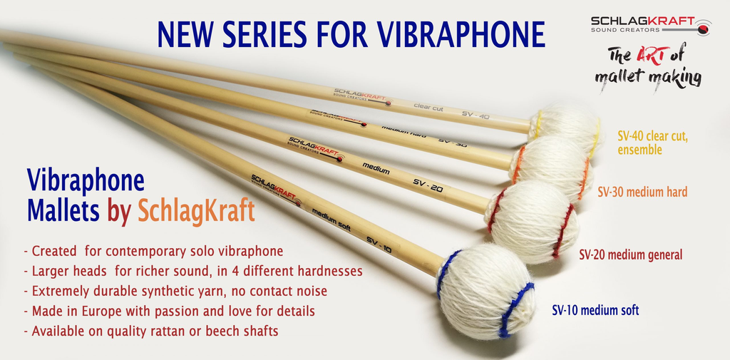[SV-10] Schlagkraft Vibraphon Mallets (medium soft, Rattan)