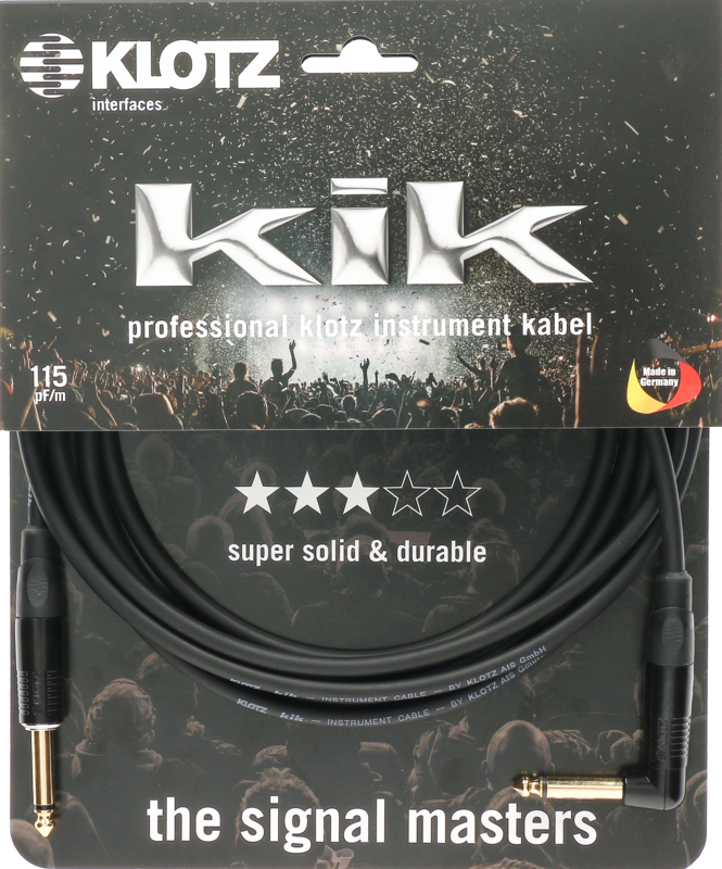 [KIK1.5PPSW] Klotz Instrumentenkabel kik (Gummi, gerade, vernickelt, 1,5m)